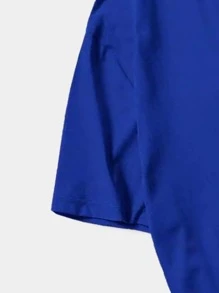 ROMWE MEN Street Life Men Slogan Graphic Tee - Royal Blue - View 3