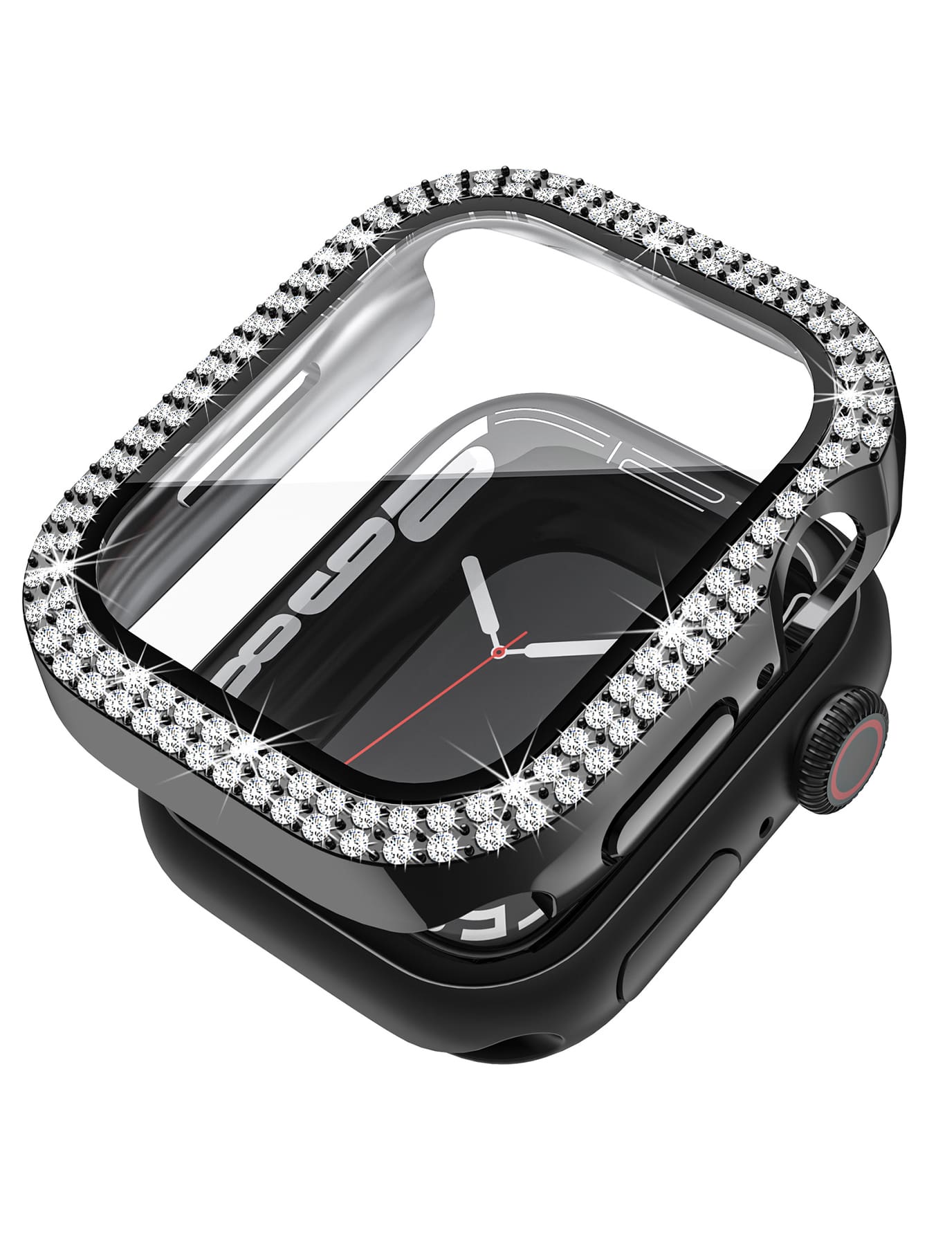 水鑽裝飾保護殼適用於Apple Watch - 黑色 - 查看 1