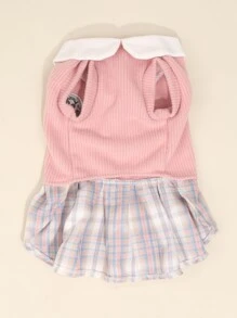 Bộ đồ ngủ cho chó mèo bằng vải polyester JK thoải mái và dễ thương, thích hợp cho chó nhỏ và mèo quanh năm (không thích hợp cho chó lớn) - Hồng - Xem 4