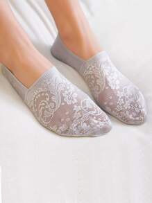 5pairs Floral Pattern Invisible Socks - Multicolor - View 4