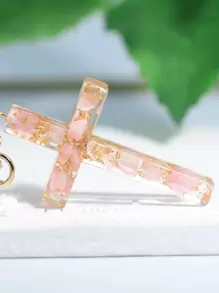 Party Cross Charm Keychain Gift Souvenir Car Accessories Bag Charm School Cute Goth Y2k Bag Accessories Lanyards With Id Holder Car Accessories Bag Charms Christmas - Pink - View 3