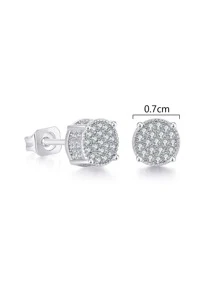 Nam Khối Zirconia  Trang trí Bông tai stud , Đối với Đồ trang sức Qủa tặng Và Buổi tiệc - Bạc - Xem 3