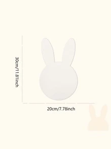 ملصق حائط مرآة بتصميم أرنب قطعة واحدة - فضي - مشاهدة 6