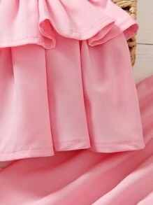 Toddler Girls Tiered Ruffle Hem Tank Top & Carrot Pants - Pink - View 6