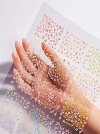 24 件夏季新款設計金箔美甲貼紙帶膠,適合兒童嘴唇和玫瑰圖案