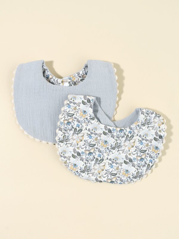 2pcs Baby Floral Print Bib