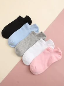 5 pares Calcetines tobilleros unicolor - Multicolor - Ver 1