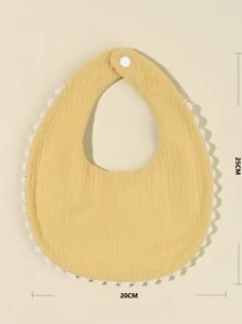 Bebé 1 pieza Babero con patrón floral ribete en abanico - Mostaza Amarilla - Ver 4