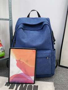 AOHUDIE Minimalist Minimalist Laptop Backpack - Blue - View 4