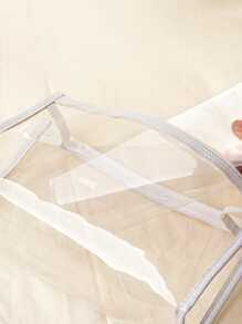 1pc Clear Pencil Case - Green - View 4