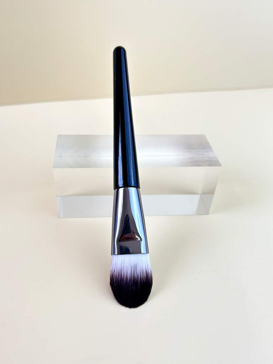 1支塑料粉底刷，粉底刷，遮瑕刷，腮红刷，修容刷，腮红刷，古铜粉刷，散粉刷，粉底刷，腮红刷 - 黑色 - 查看 1