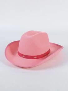 Belt Decor Cowboy Hat - Pink - View 2