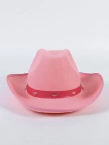 Belt Decor Cowboy Hat - Pink - View 3