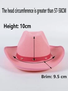 Belt Decor Cowboy Hat - Pink - View 5
