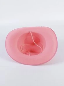 Belt Decor Cowboy Hat - Pink - View 7