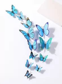 12 cái kẹp tóc trang trí hình bướm ngẫu nhiên - Nhiều màu - Xem 1