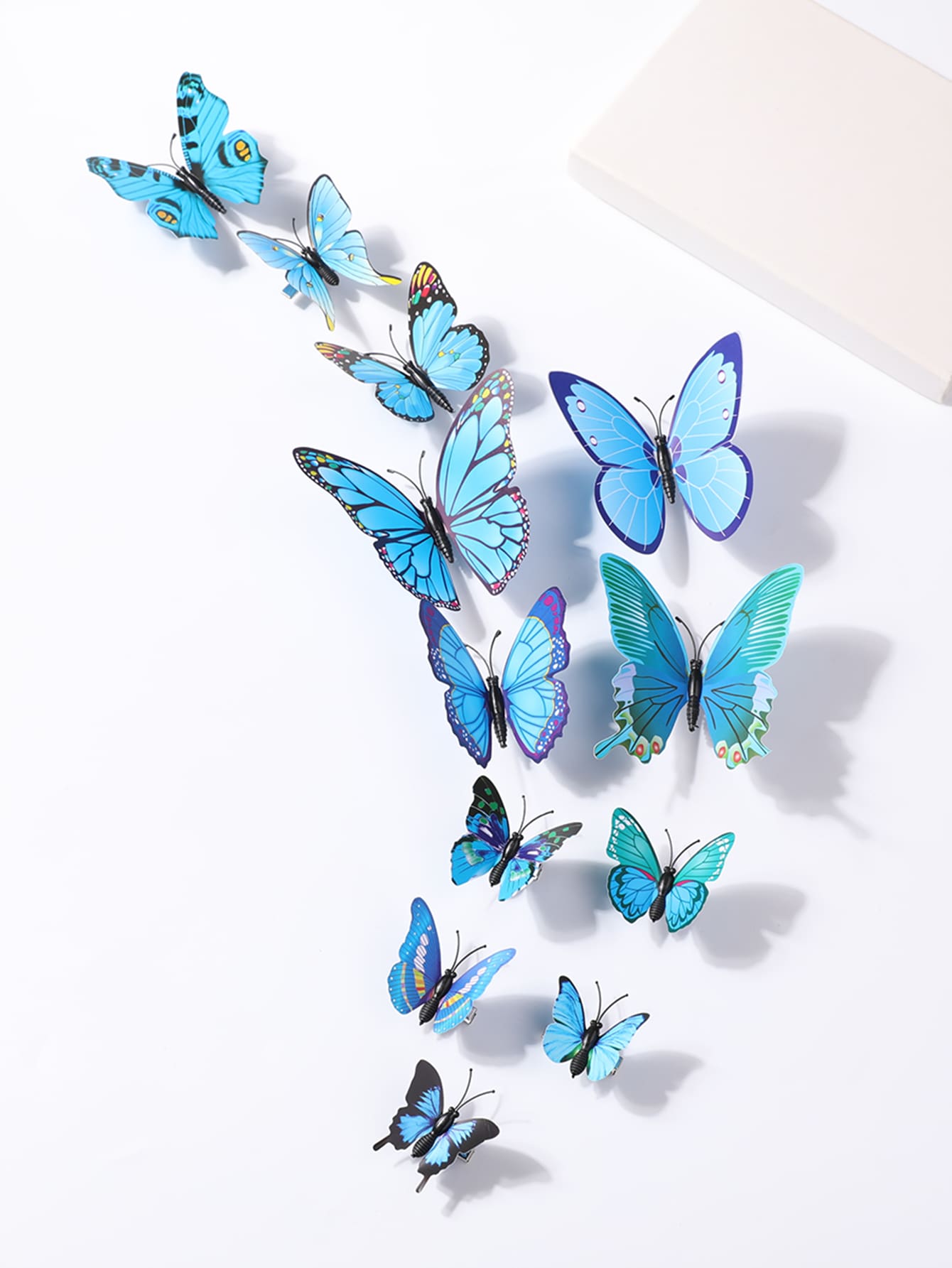 12 cái kẹp tóc trang trí hình bướm ngẫu nhiên - Nhiều màu - Xem 1