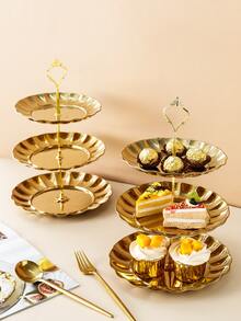 3不銹鋼托盤和1入組支架歐式廚房廚房托盤 - 金色 - 查看 8