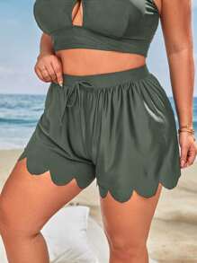 Bottom de bikini ribete en abanico - Verde Oscuro - Ver 1