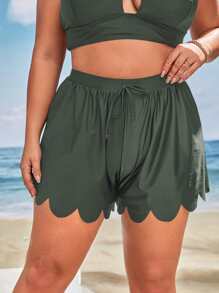 Bottom de bikini ribete en abanico - Verde Oscuro - Ver 3