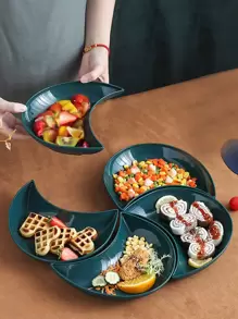 5件套水果盘和月亮盘餐具套装