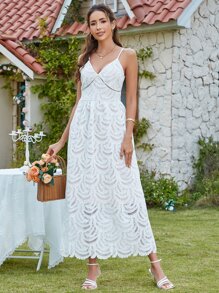 Eilly Bazar 素色蕾絲吊帶洋裝