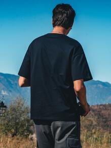 Áo thun & Áo lót Nam Lá thư Giải trí - màu đen - Xem 2