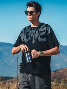 Áo thun & Áo lót Nam Lá thư Giải trí - màu đen - Xem 3