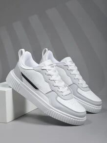 男士运动鞋，男士休闲鞋，时尚个性街头学生帅气鞋，系带男鞋，男士滑板鞋 - 彩色 - 查看 2