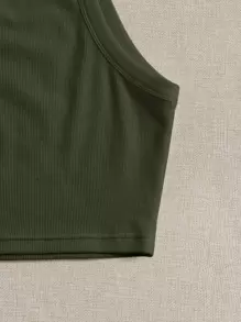 SHEIN EZwear Effen kleur Gebreid Dames Eenvoudig Tops , Geschikt Voor Dagelijks Of Vakantie