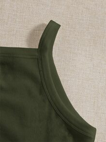SHEIN EZwear Effen kleur Gebreid Dames Eenvoudig Tops , Geschikt Voor Dagelijks Of Vakantie