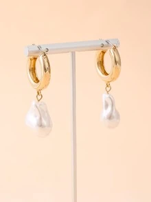 Faux Pearl Drop Fashion Earrings For Daily Wear - Multicolor - View 2