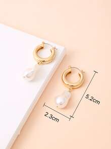 Faux Pearl Drop Fashion Earrings For Daily Wear - Multicolor - View 4