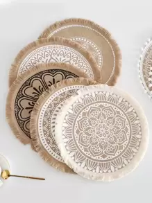 1 Thảm Kaki Placemat, Polyester Viền Viền Bàn Thảm Cho Nhà Bếp - Nhiều màu - Xem 5