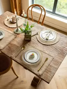 1 Thảm Kaki Placemat, Polyester Viền Viền Bàn Thảm Cho Nhà Bếp - Nhiều màu - Xem 3