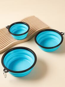 1pc Two Tone Pet Travel Bowl - Baby Blue - View 9