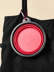 1 cái bát du lịch cho thú cưng có thể gập lại, bát du lịch ngoài trời di động cho chó - Màu Hồng Tươi - Xem 3