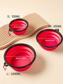 1 cái bát du lịch cho thú cưng có thể gập lại, bát du lịch ngoài trời di động cho chó - Màu Hồng Tươi - Xem 4