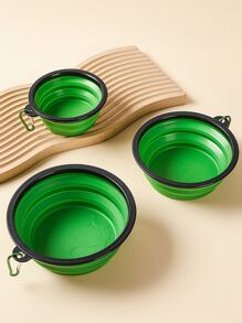 1入組可折疊寵物旅行碗 - 綠色 - 查看 1