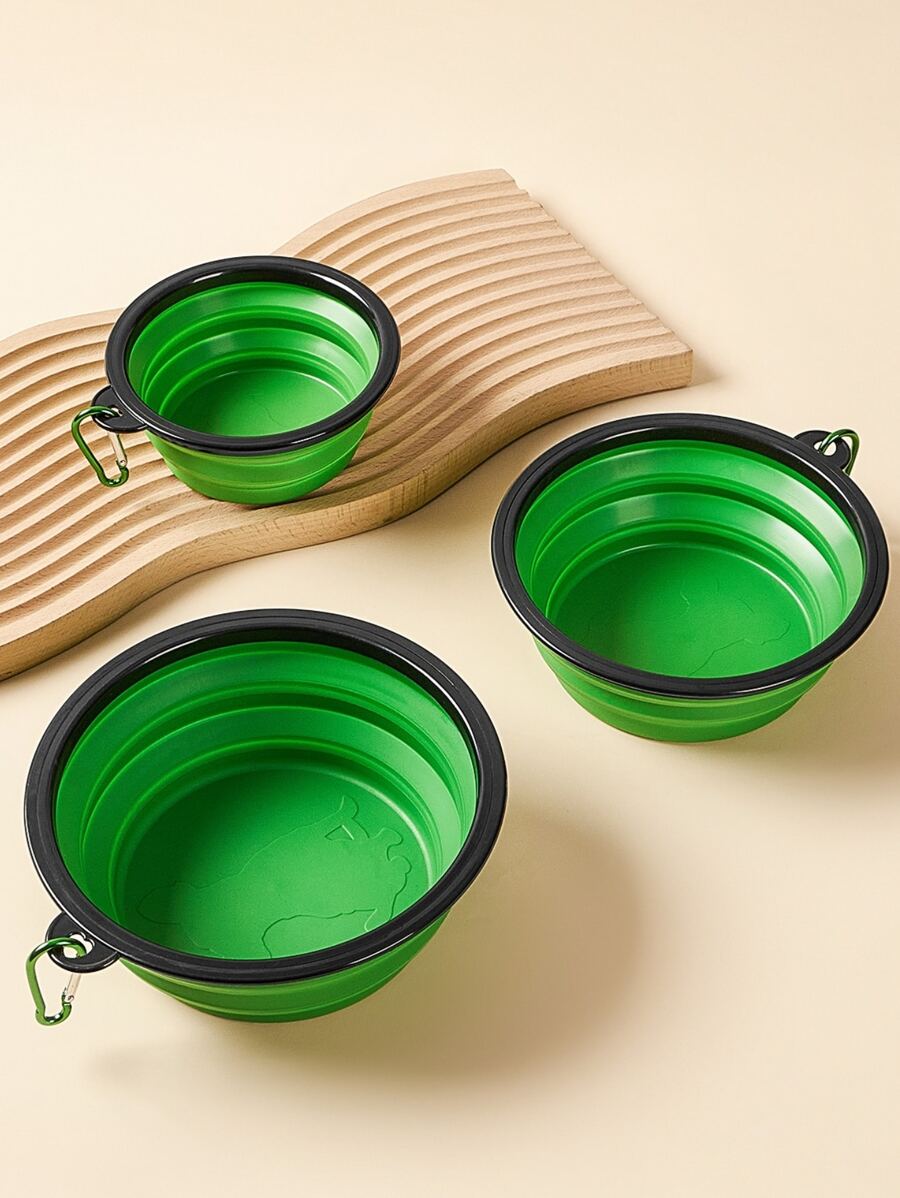 1入組可折疊寵物旅行碗 - 綠色 - 查看 1