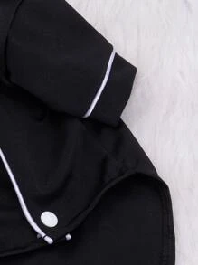 1入組撞色滾邊寵物襯衫 - 黑色 - 查看 8