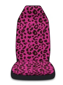 1pc Pink Leopard Print Car Seat Cover,Car Accessories
