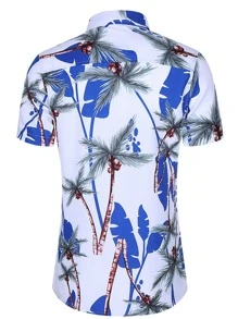 NITAGUT Áo sơ mi Nam Nút phía trước Nhiệt đới Boho - Nhiều màu - Xem 2