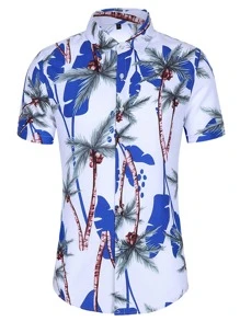 NITAGUT Áo sơ mi Nam Nút phía trước Nhiệt đới Boho - Nhiều màu - Xem 3