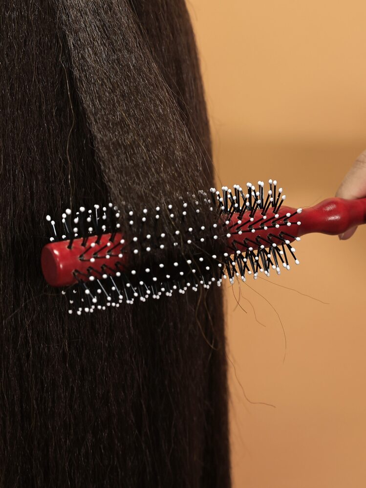 1pc Roller Haarborstel Met Zachte Nylon Kam Tanden, Nylon Kam Tanden Pins Massage Borstel Föhnen Ontwarren Haarborstel Kam Voor Alle Haartypes Styling Nat Of Droog, Voor Styling, Lifting, Volume, Krullen Dun Haar, Pony, Baard - Veel kleurig - Bekijken 2