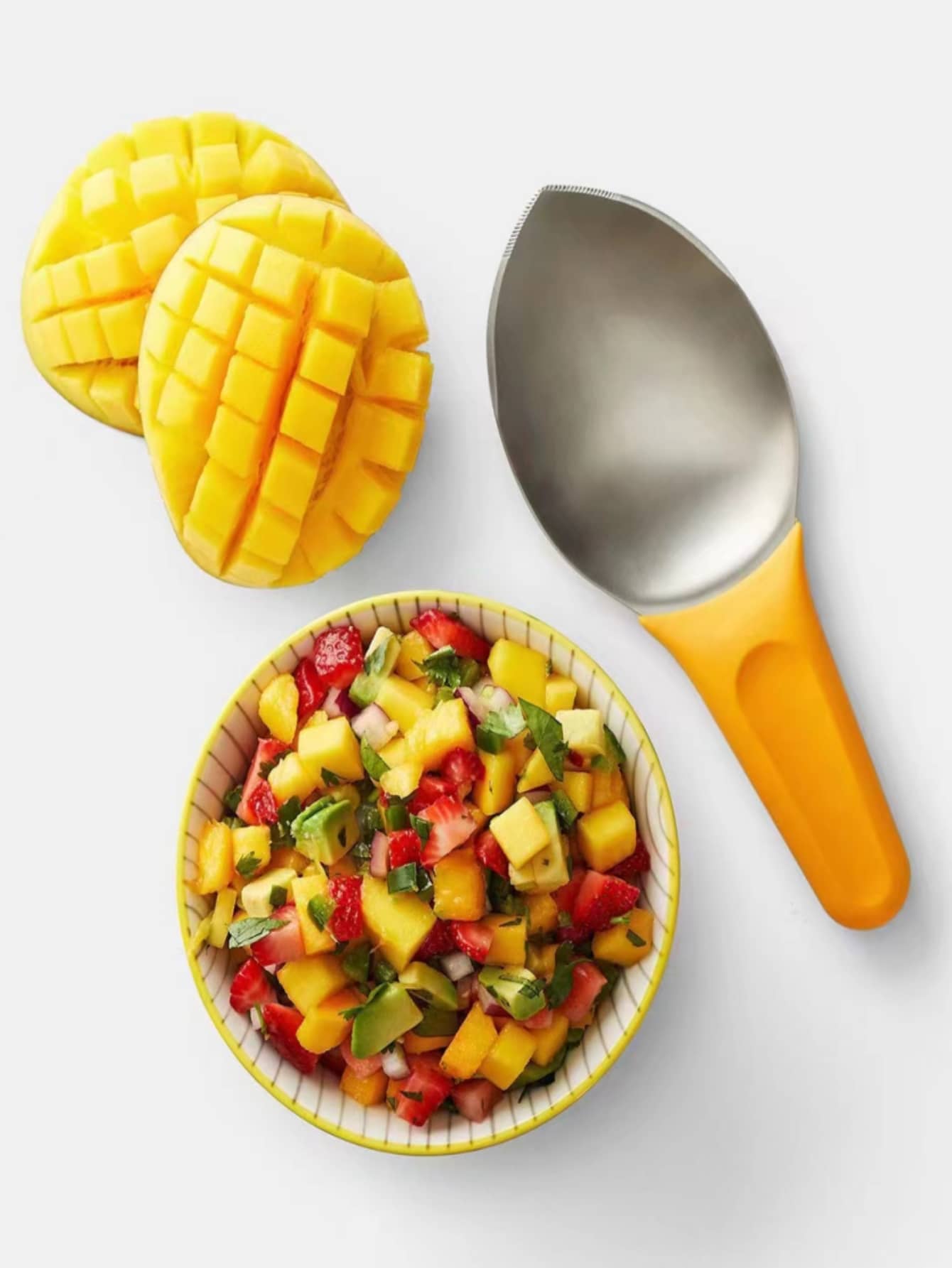 1pc Stainless Steel Mango Knife, Creative Mango Cutter For Household - Yellow - View 1