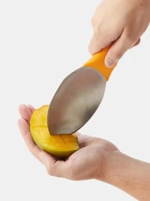 1pc Stainless Steel Mango Knife, Creative Mango Cutter For Household - Yellow - View 4