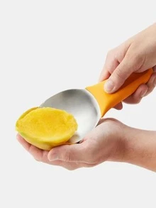 1pc Stainless Steel Mango Knife, Creative Mango Cutter For Household - Yellow - View 5