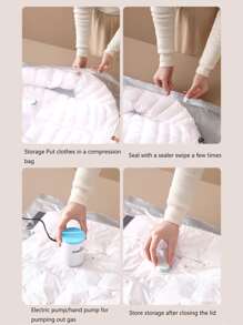 1入組普通真空袋極簡主義PE空氣真空袋用於衣服 - 無色 - 查看 7