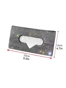 1入組水鑽裝飾汽車遮陽板紙巾盒 - 彩色 - 查看 3